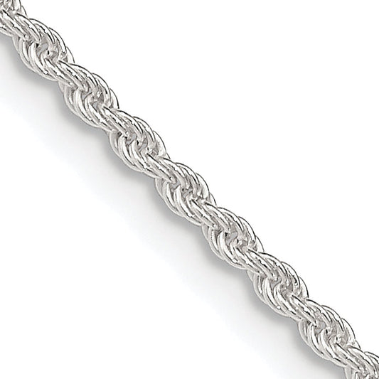 16 Inch Sterling Silver 1.8mm Solid Rope Chain Necklace