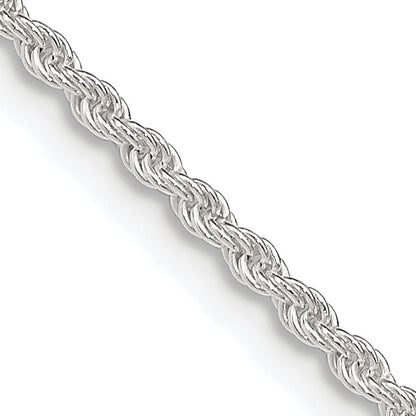 22 Inch Sterling Silver 1.8mm Solid Rope Chain Necklace
