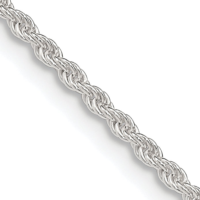 18 Inch Sterling Silver 1.8mm Solid Rope Chain Necklace