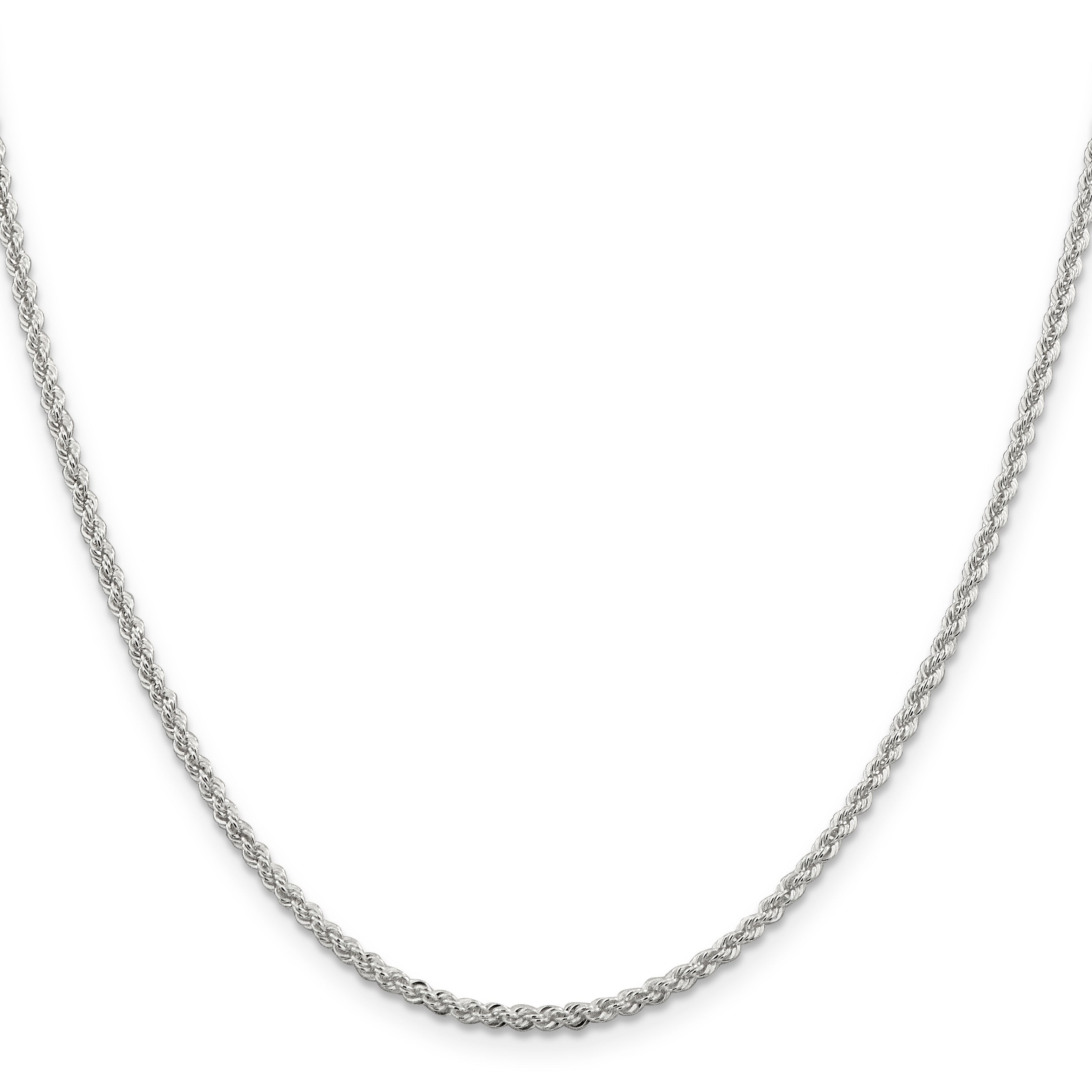 28 Inch Sterling Silver 2.3mm Solid Rope Chain Necklace