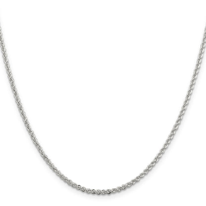 22 Inch Sterling Silver 2.3mm Solid Rope Chain Necklace
