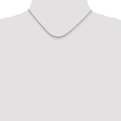 16 Inch Sterling Silver 2.3mm Solid Rope Chain Necklace