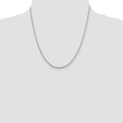 20 Inch Sterling Silver 2.3mm Solid Rope Chain Necklace
