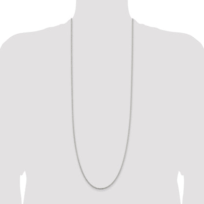 36 Inch Sterling Silver 2.3mm Solid Rope Chain Necklace