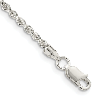7 Inch Sterling Silver 2.3mm Solid Rope Chain Bracelet