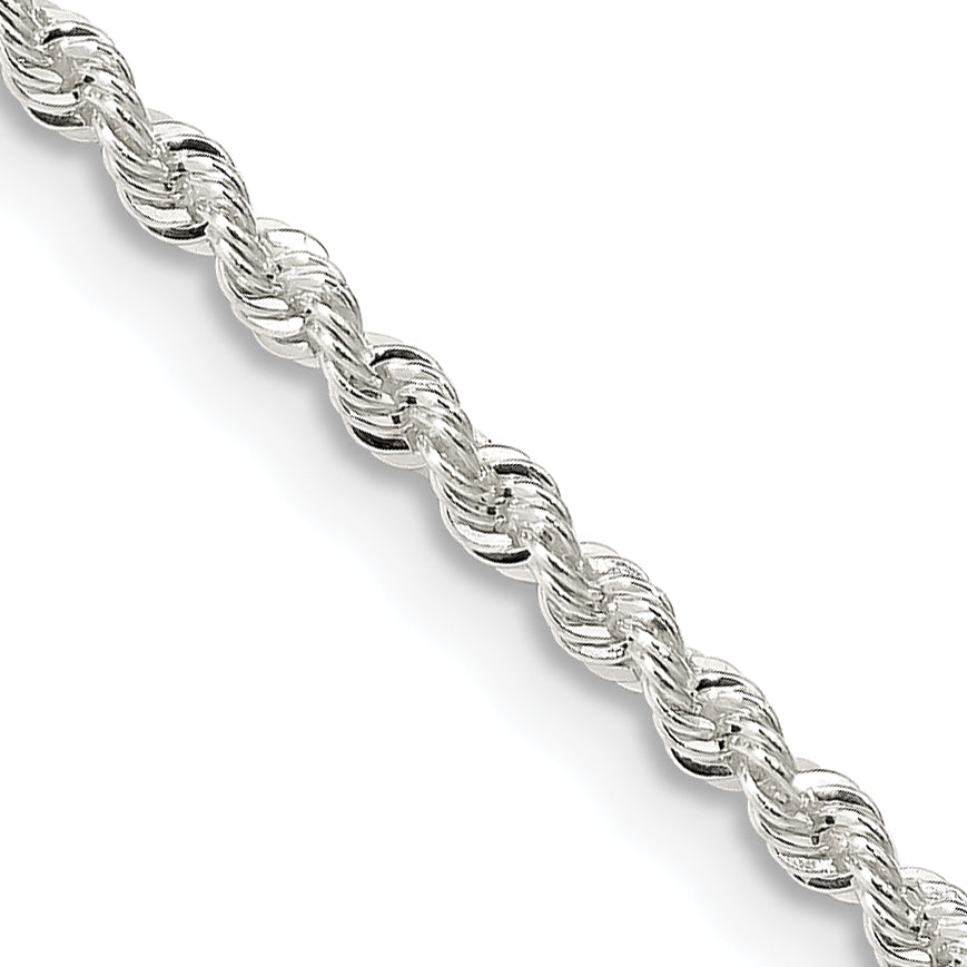 16 Inch Sterling Silver 2.3mm Solid Rope Chain Necklace
