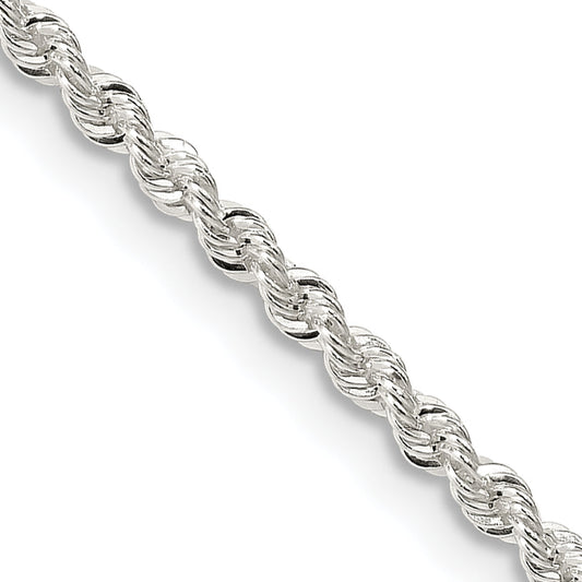 22 Inch Sterling Silver 2.3mm Solid Rope Chain Necklace