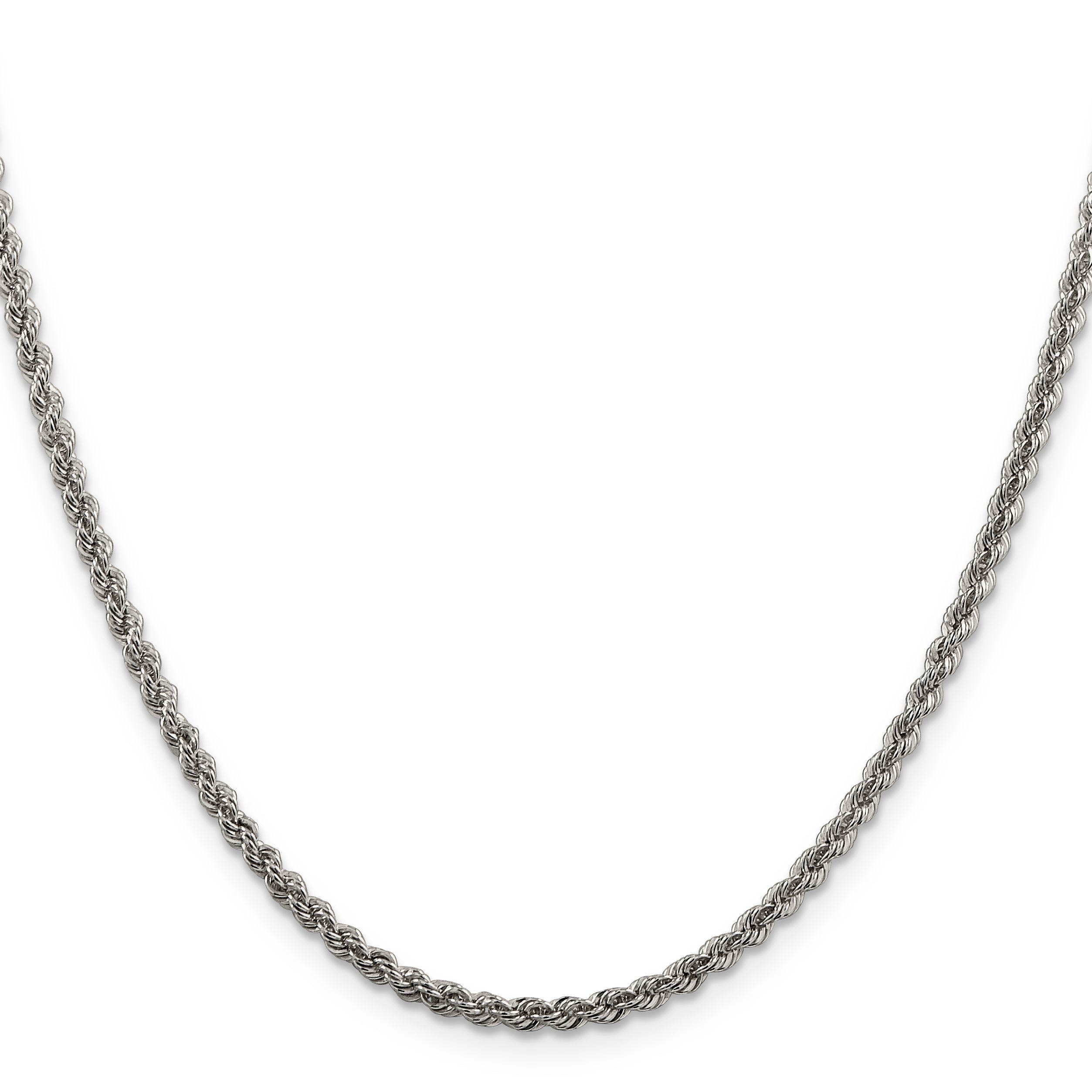 36 Inch Sterling Silver 2.5mm Solid Rope Chain Necklace