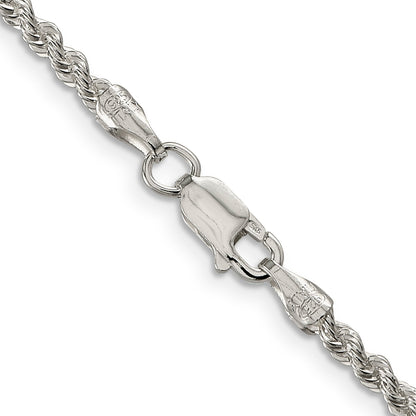 30 Inch Sterling Silver 2.5mm Solid Rope Chain Necklace
