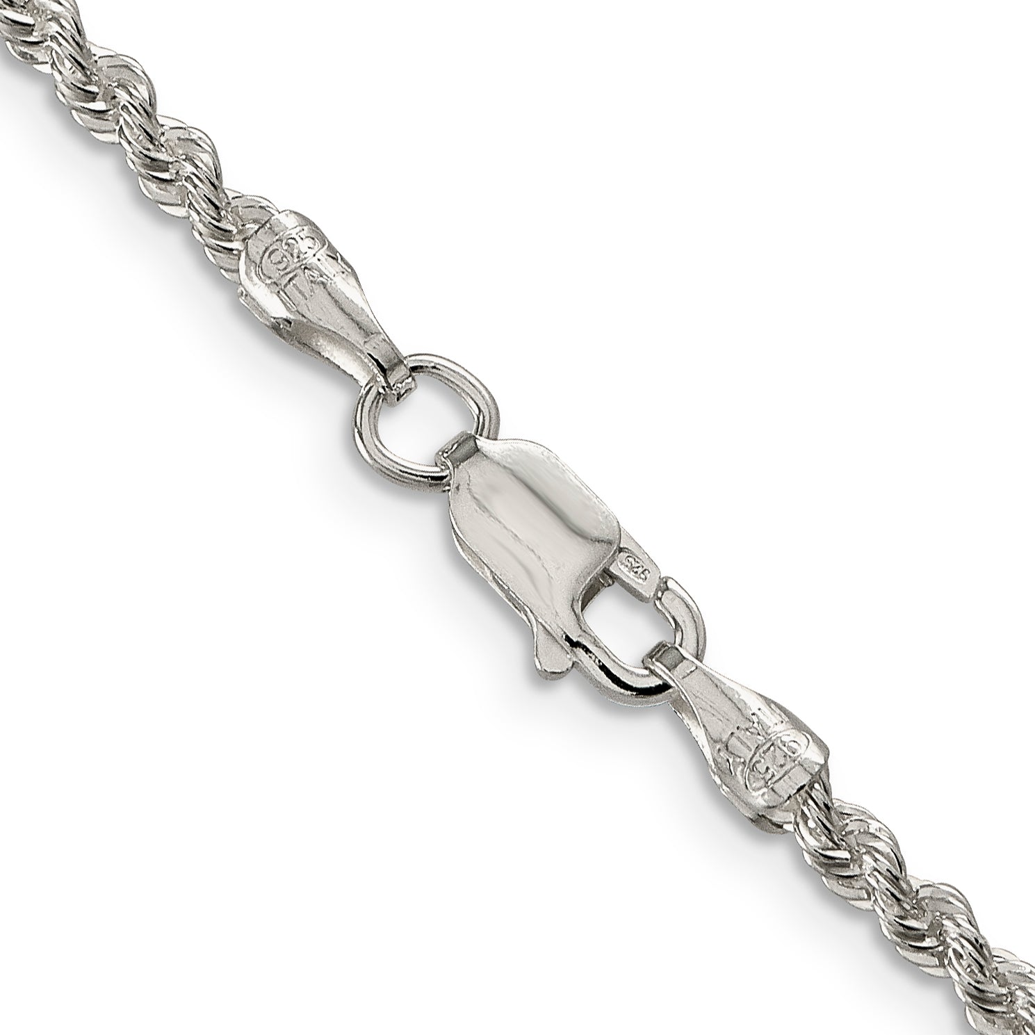 20 Inch Sterling Silver 2.5mm Solid Rope Chain Necklace