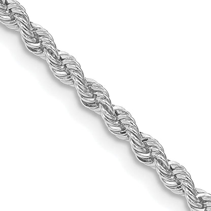 22 Inch Sterling Silver Rhodium-Plated 2.5mm Solid Rope Chain Necklace