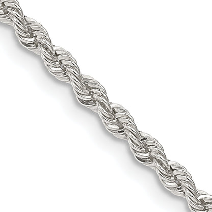 22 Inch Sterling Silver 2.5mm Solid Rope Chain Necklace