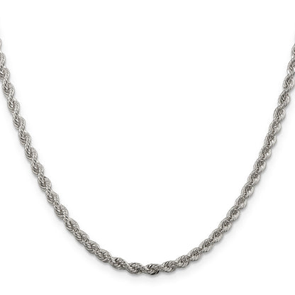 20 Inch Sterling Silver 3mm Solid Rope Chain Necklace