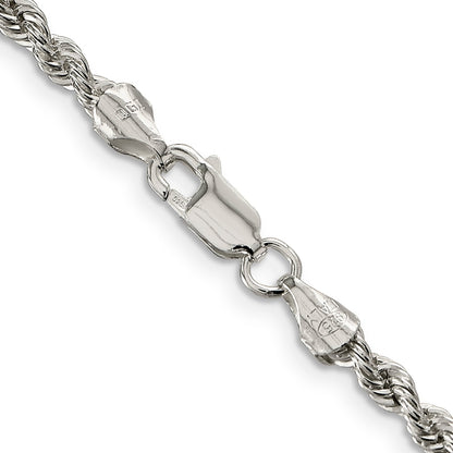 16 Inch Sterling Silver 3mm Solid Rope Chain Necklace