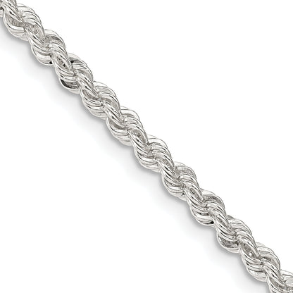 24 Inch Sterling Silver 3mm Solid Rope Chain Necklace