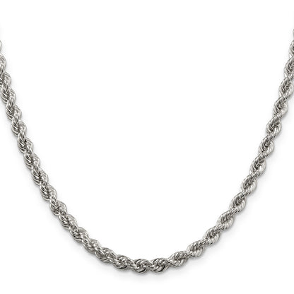 28 Inch Sterling Silver 4.3mm Solid Rope Chain Necklace