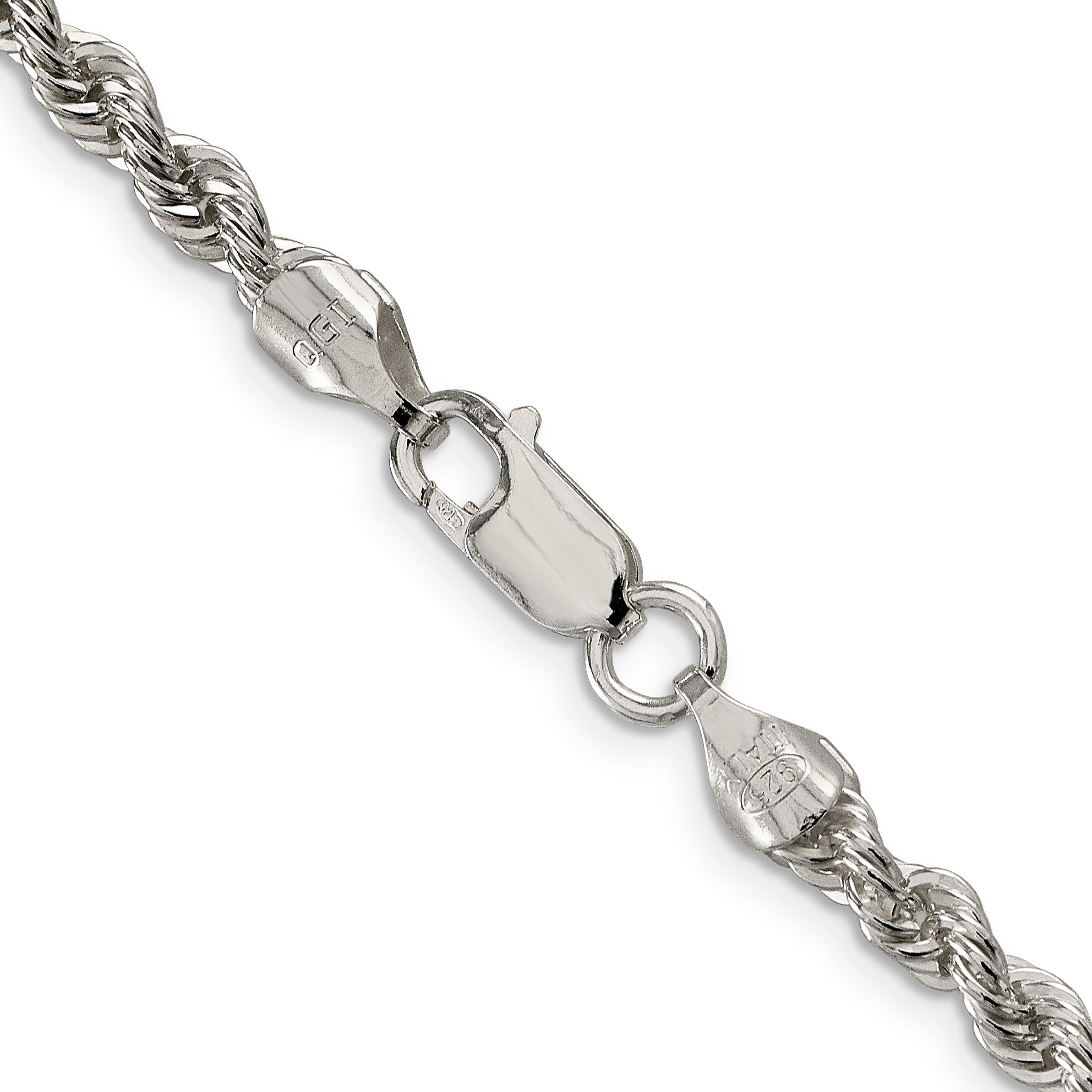 22 Inch Sterling Silver 4.3mm Solid Rope Chain Necklace