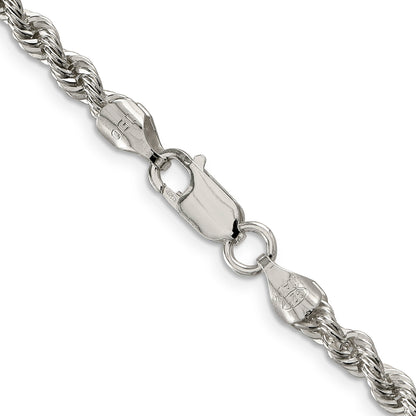 26 Inch Sterling Silver 4.3mm Solid Rope Chain Necklace