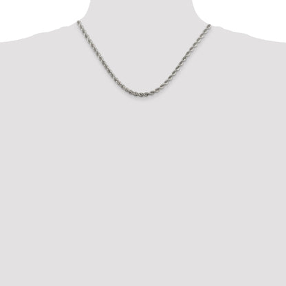 18 Inch Sterling Silver 4.3mm Solid Rope Chain Necklace