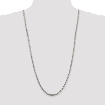 30 Inch Sterling Silver 4.3mm Solid Rope Chain Necklace