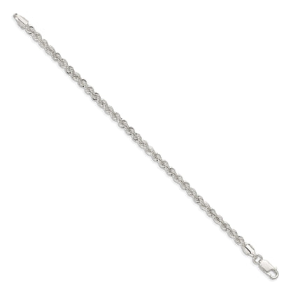 8 Inch Sterling Silver 4.3mm Solid Rope Chain Bracelet