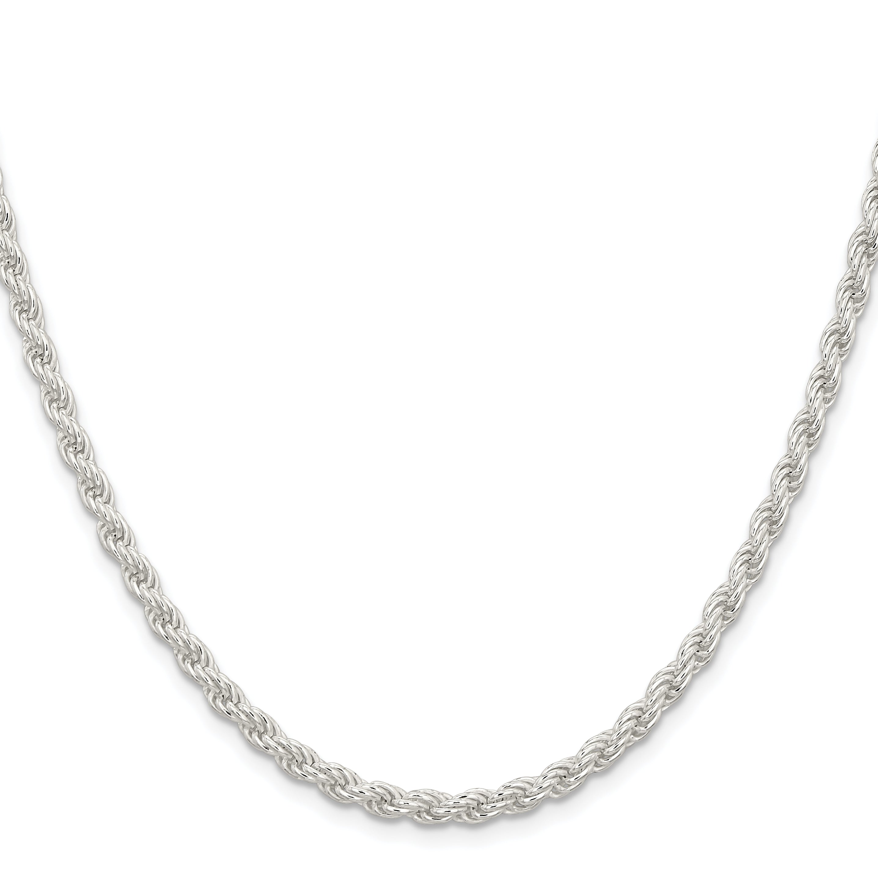 18 Inch Sterling Silver 4.5mm Solid Rope Chain Necklace