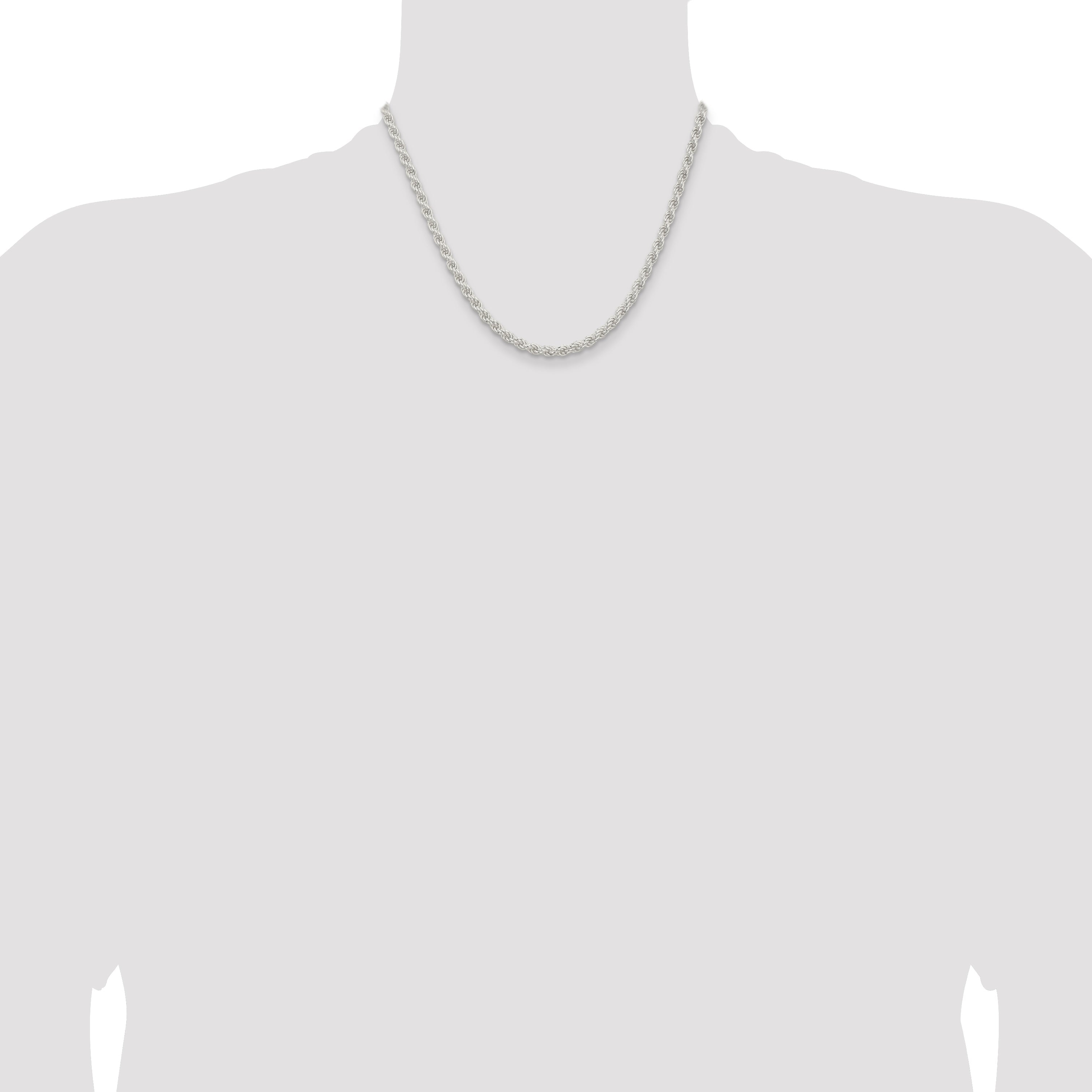 18 Inch Sterling Silver 4.5mm Solid Rope Chain Necklace