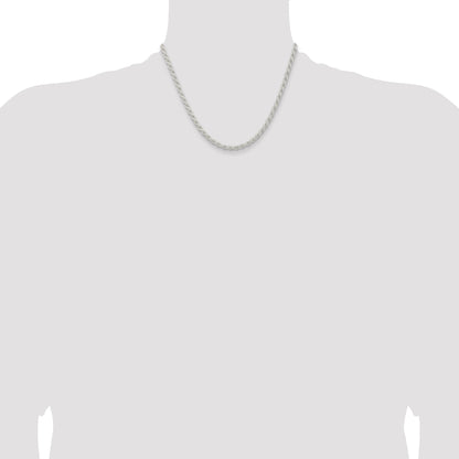 18 Inch Sterling Silver 4.5mm Solid Rope Chain Necklace