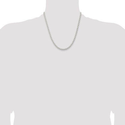 20 Inch Sterling Silver 4.5mm Solid Rope Chain Necklace