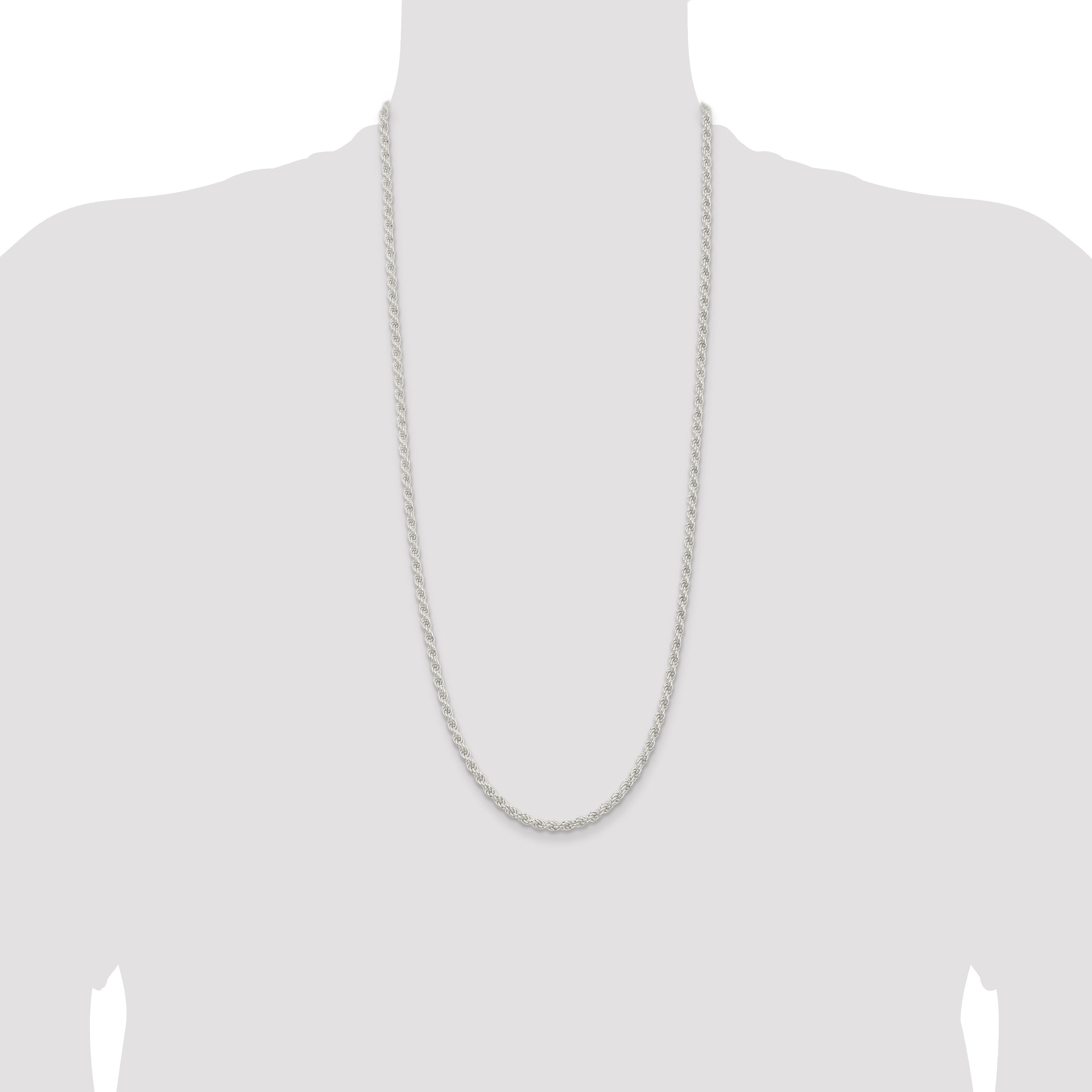 30 Inch Sterling Silver 4.5mm Solid Rope Chain Necklace