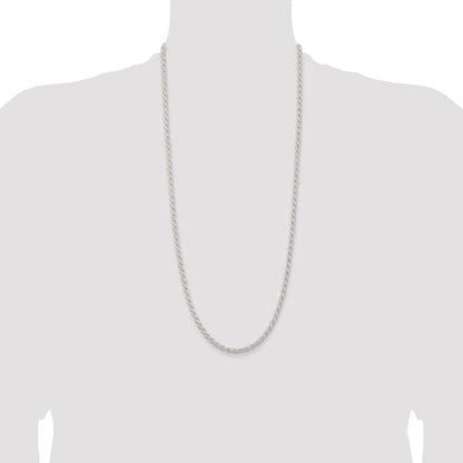 30 Inch Sterling Silver 4.5mm Solid Rope Chain Necklace