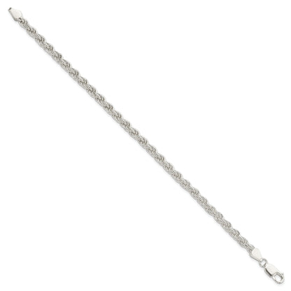 7 Inch Sterling Silver 4.5mm Solid Rope Chain Bracelet