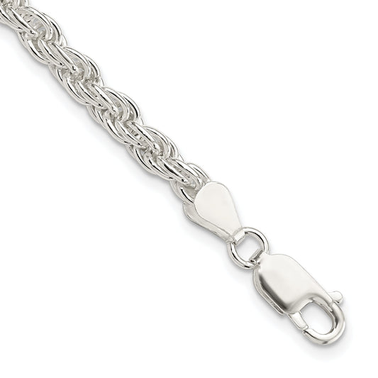 7 Inch Sterling Silver 4.5mm Solid Rope Chain Bracelet