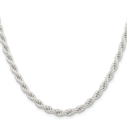 20 Inch Sterling Silver 5mm Solid Rope Chain Necklace