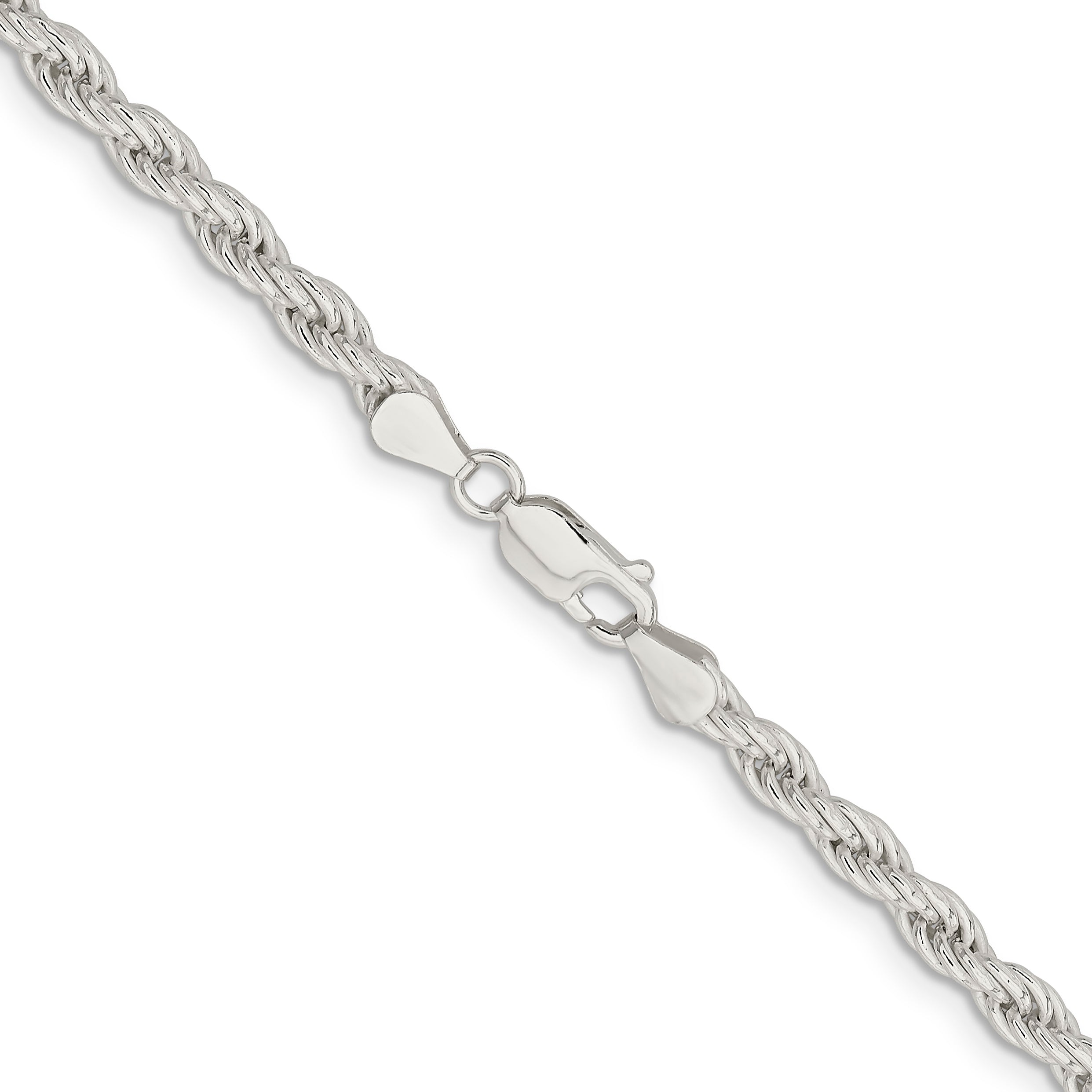 26 Inch Sterling Silver 5mm Solid Rope Chain Necklace