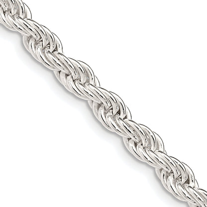 26 Inch Sterling Silver 5mm Solid Rope Chain Necklace