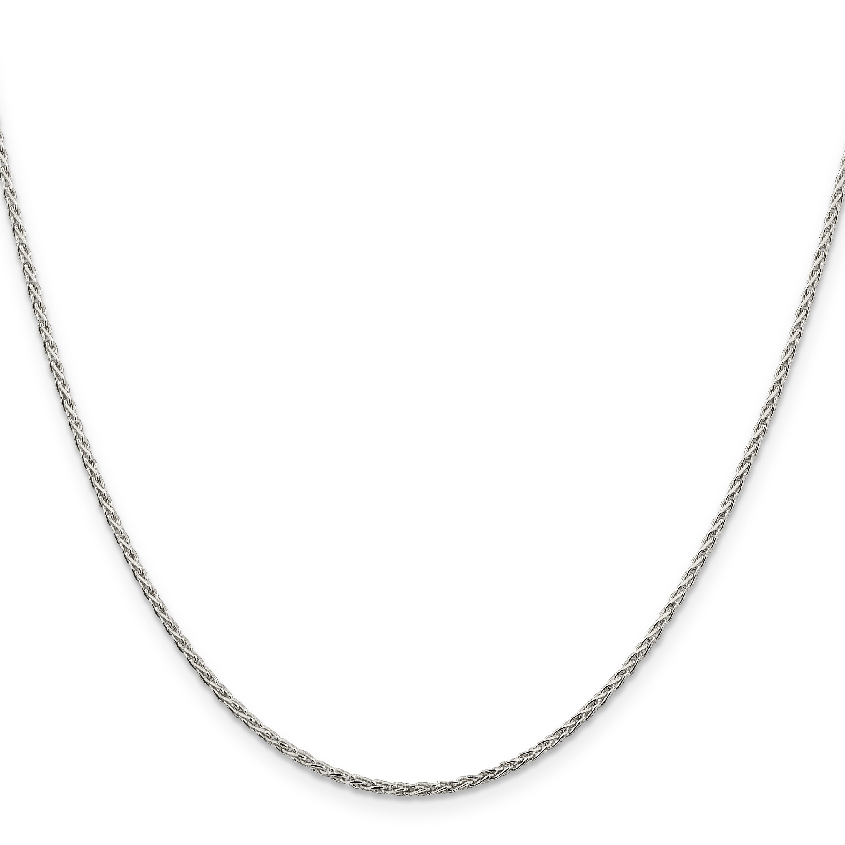 18 Inch Sterling Silver 1.5mm Diamond-Cut Spiga Chain Necklace