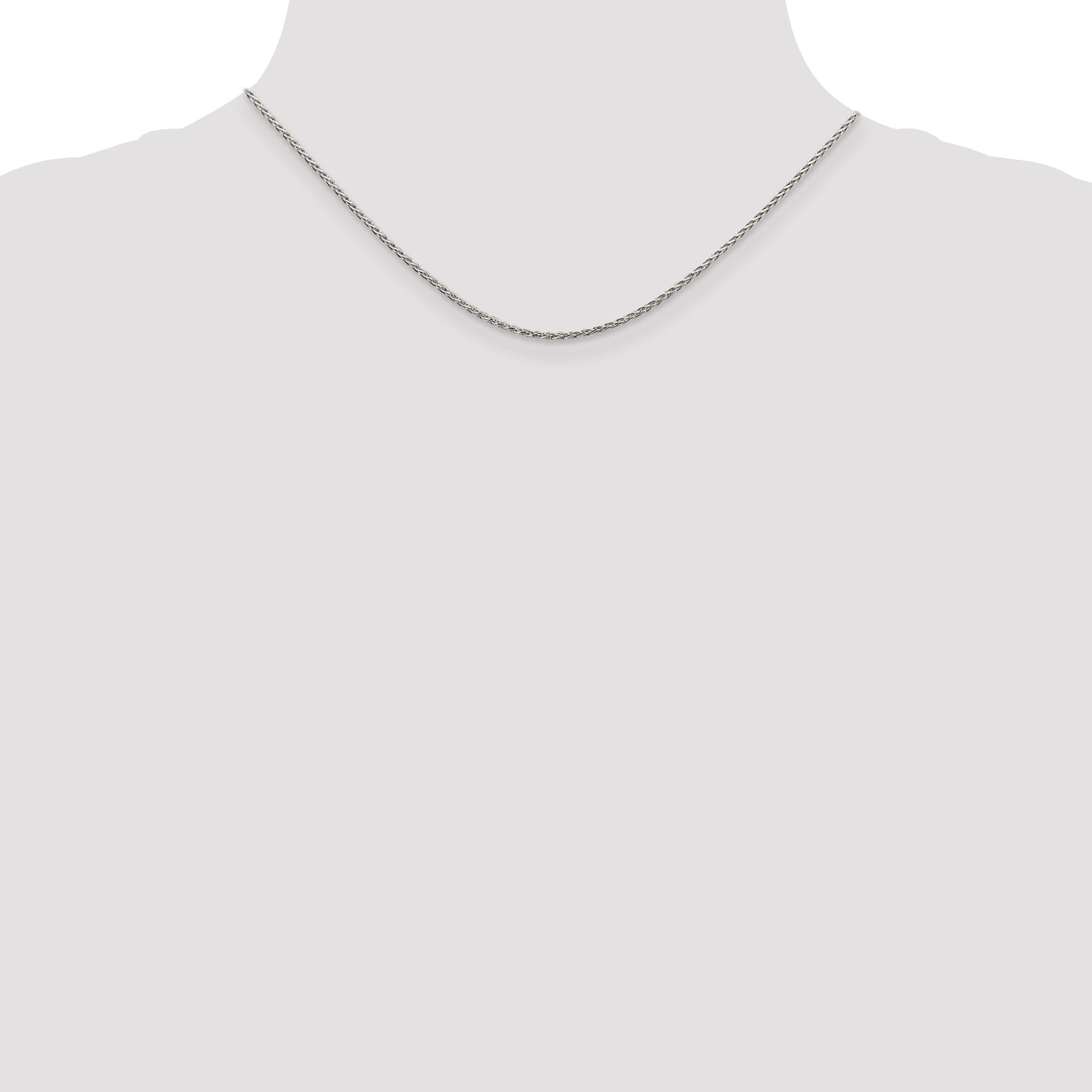 16 Inch Sterling Silver 1.5mm Diamond-Cut Spiga Chain Necklace