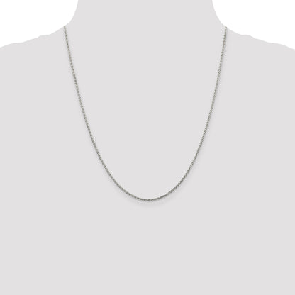 22 Inch Sterling Silver 1.5mm Diamond-Cut Spiga Chain W/4In Ext.