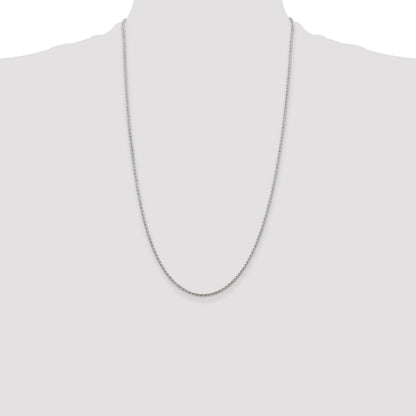 26 Inch Sterling Silver 1.5mm Diamond-Cut Spiga Chain Necklace