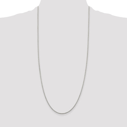 30 Inch Sterling Silver 1.5mm Diamond-Cut Spiga Chain Necklace