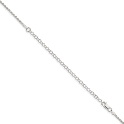 22 Inch Sterling Silver 1.5mm Diamond-Cut Spiga Chain W/4In Ext.
