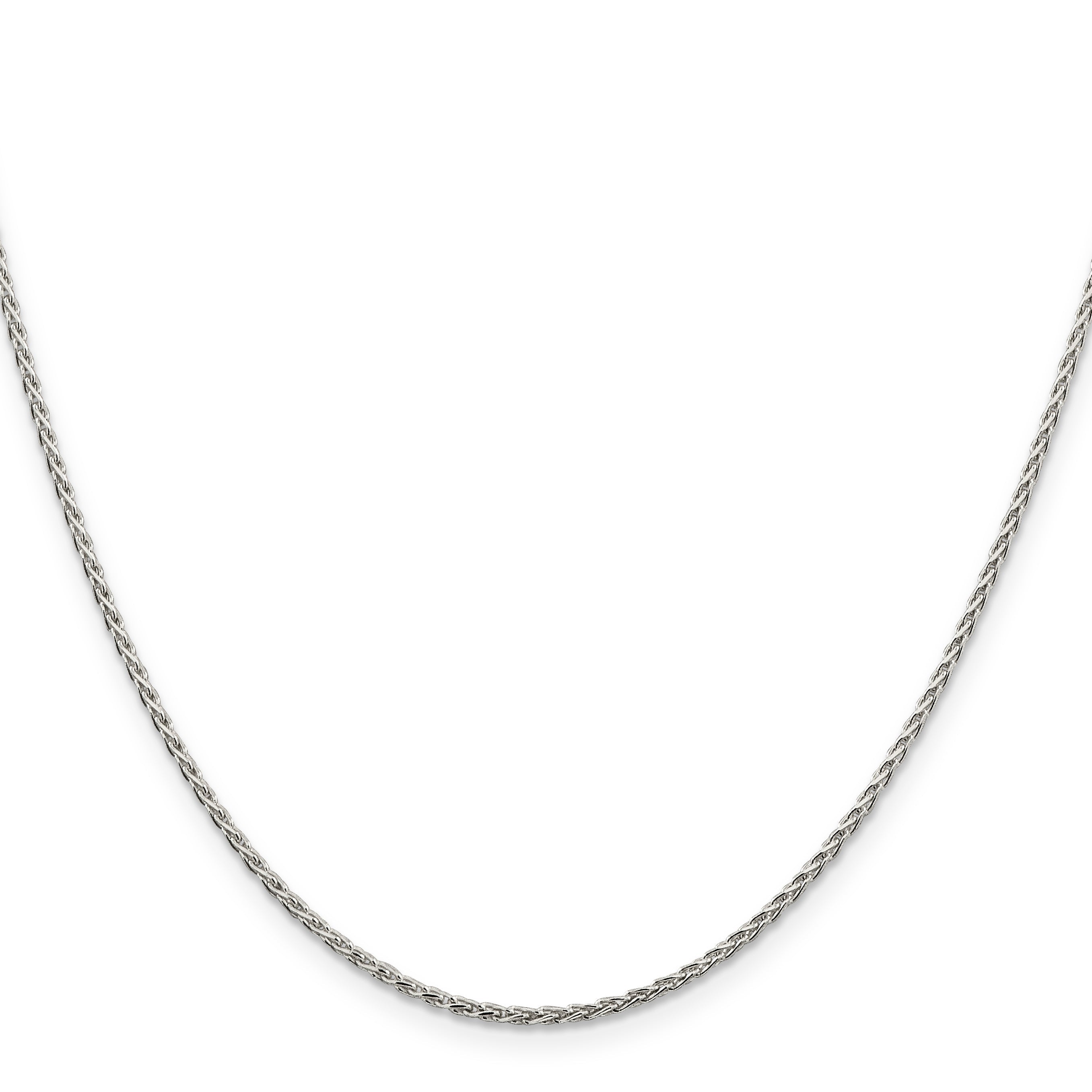 24 Inch Sterling Silver Rhodium-Plated 1.5mm Diamond-Cut Spiga Chain Necklace