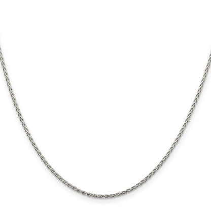 24 Inch Sterling Silver Rhodium-Plated 1.5mm Diamond-Cut Spiga Chain Necklace