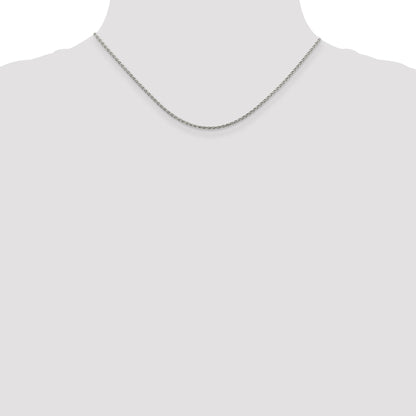 16 Inch Sterling Silver Rhodium-Plated 1.5mm Diamond-Cut Spiga Chain Necklace