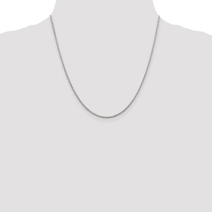 20 Inch Sterling Silver Rhodium-Plated 1.5mm Diamond-Cut Spiga Chain Necklace