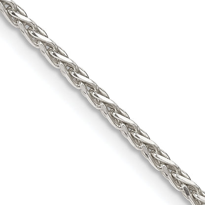 18 Inch Sterling Silver 2mm Diamond-Cut Spiga Chain Necklace