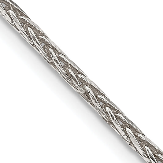 2 Inch Sterling Silver 2.5mm Diamond-Cut Square Spiga Chain Necklace