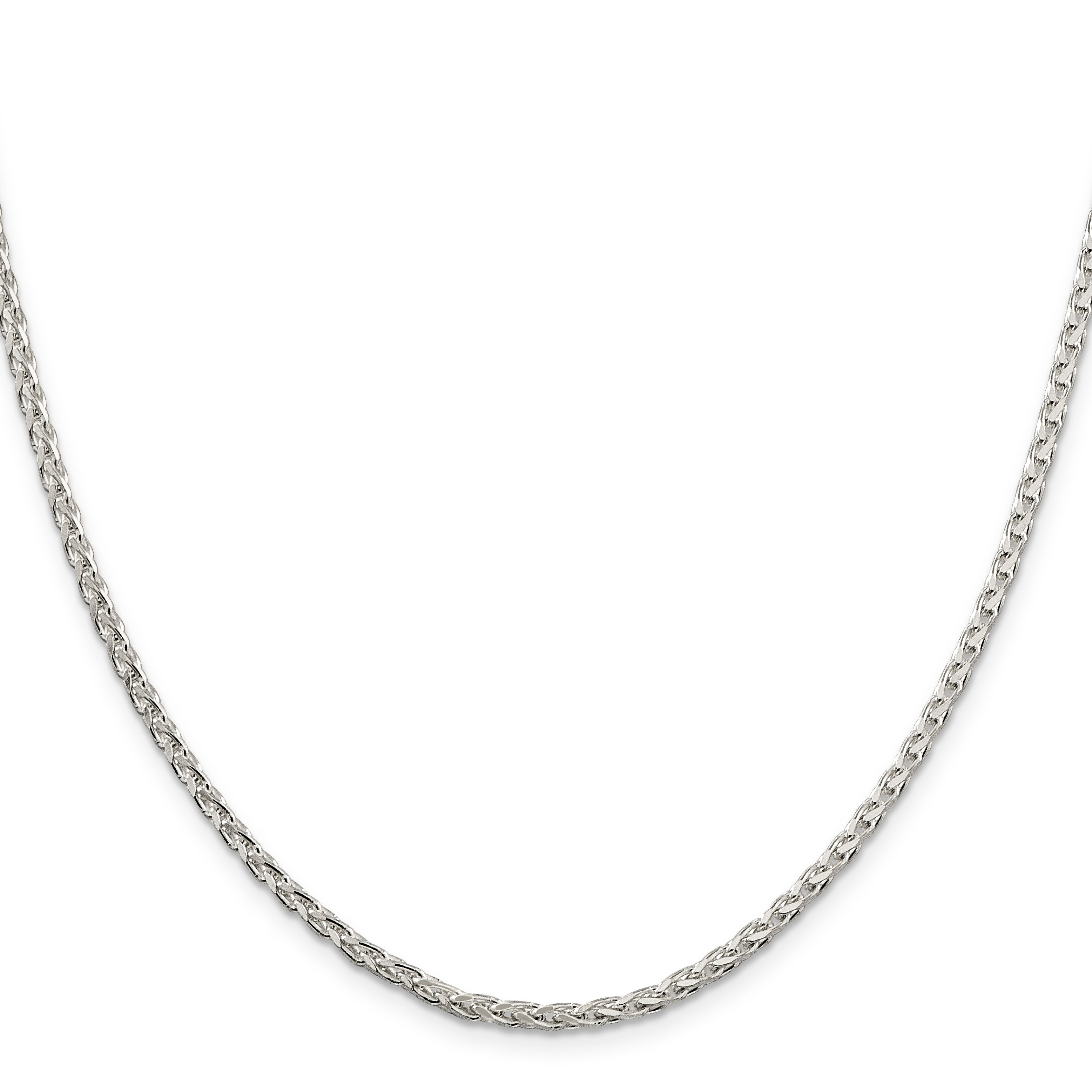 20 Inch Sterling Silver 2.75mm Diamond-Cut Spiga Chain Necklace