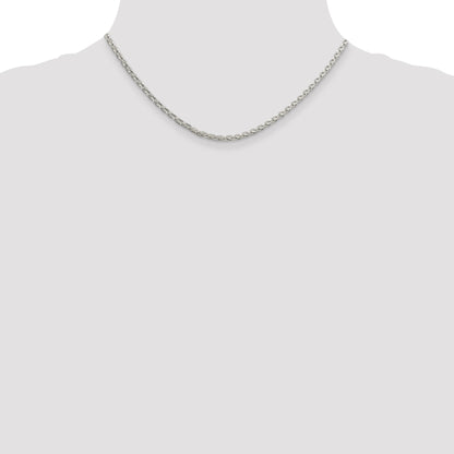 16 Inch Sterling Silver 2.75mm Diamond-Cut Spiga Chain Necklace